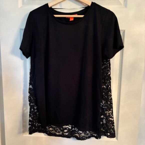 Soft Black T-Shirt with Lace Back - EUC - Picture 6 of 10